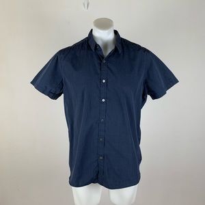 Theory Men's Casual Button Down Shirt - Navy Blue